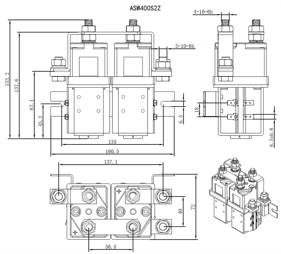  400A Motor DC Reversing Contactor for Boat Anchor